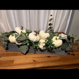 White pumpkin fall floral arrangement